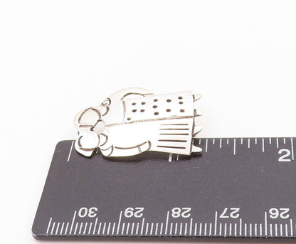 925 Sterling Silver Vintage Brooch Two Girls Hanging Around Best Friends BP11637