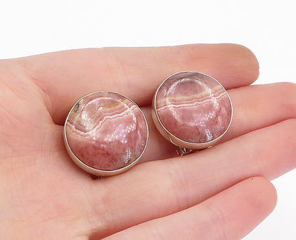 DTR JAY KING 925 Silver Vintage Rhodochrosite Non Pierce Earrings EG2253