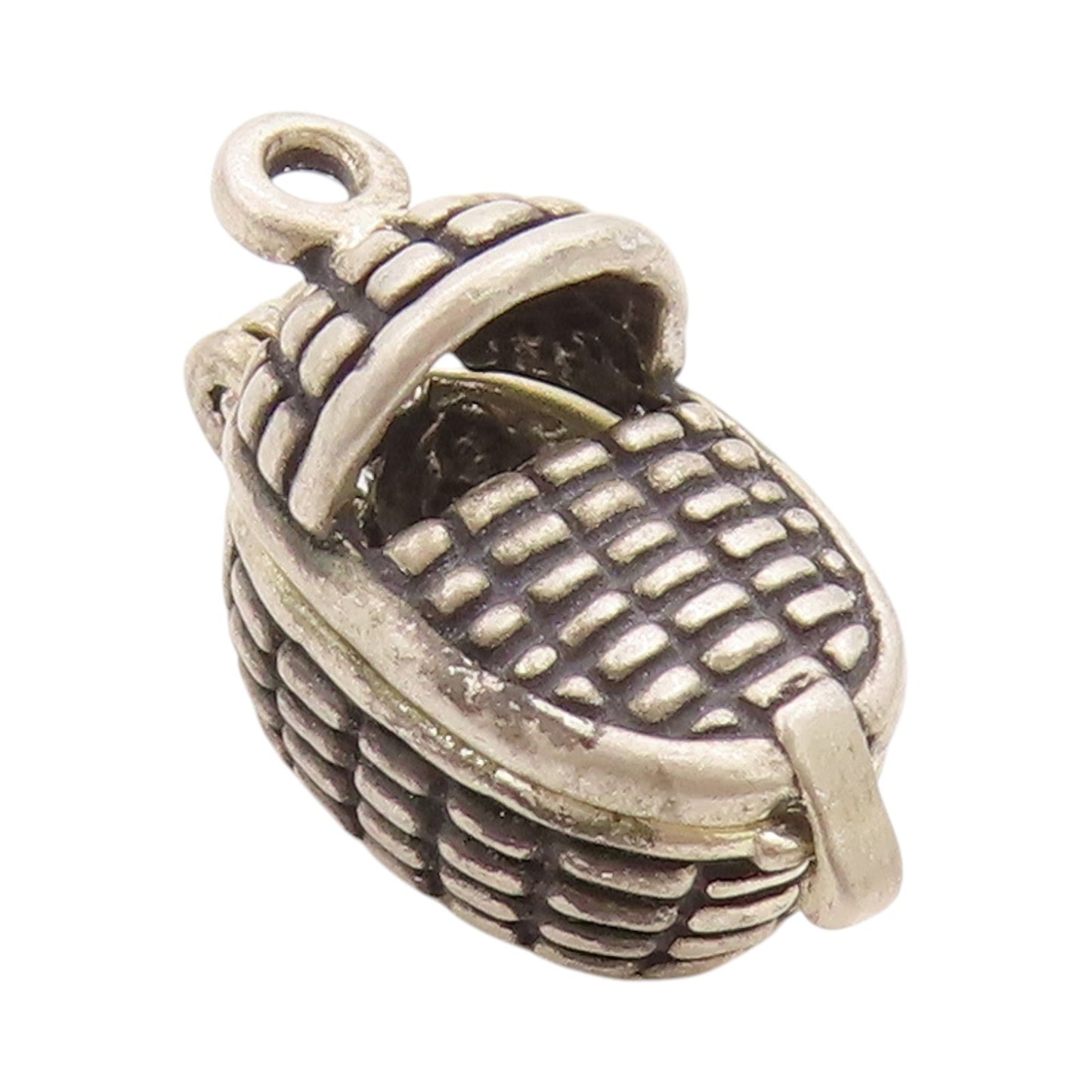 925 Sterling Silver Vintage Pendant Antique Dark Tone Baby Cradle Charm  PT24520