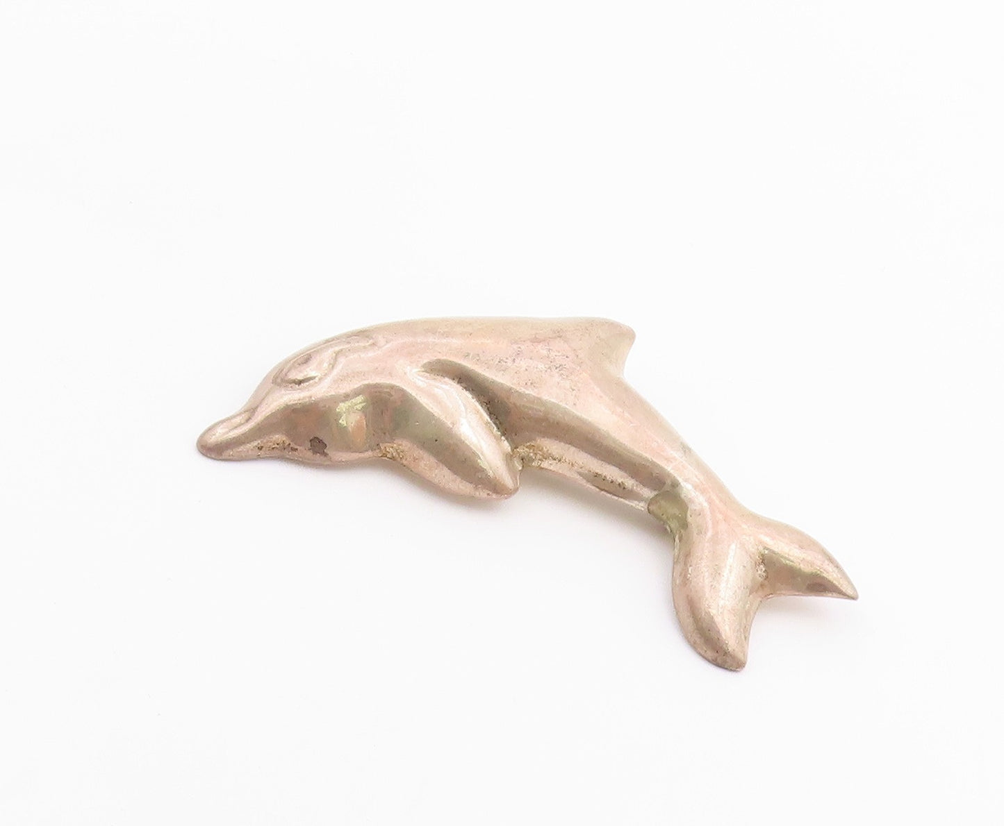 MEXICO 925 Sterling Silver  Vintage Shiny Leaping Dolphin Brooch Pin  BP5003