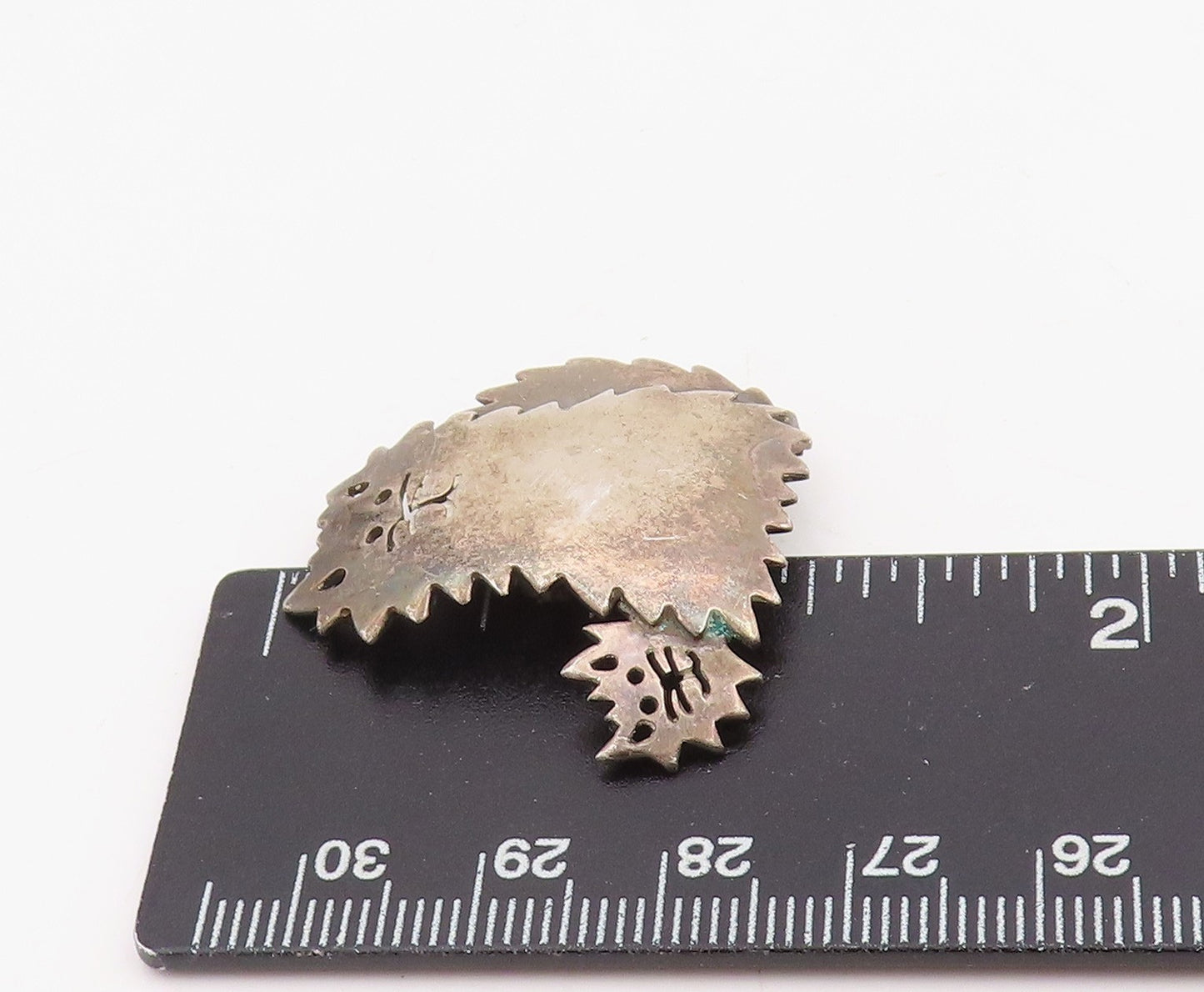 925 Sterling Silver Vintage Brooch Pin Modernist Cat With Jagged Edges  BP12320