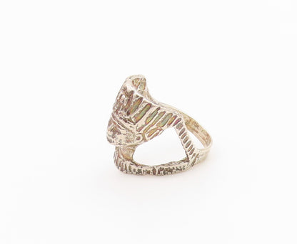 925 Sterling Silver Vintage Ring Etched Majesty Pharaoh Head Band  Sz 6  RG36531