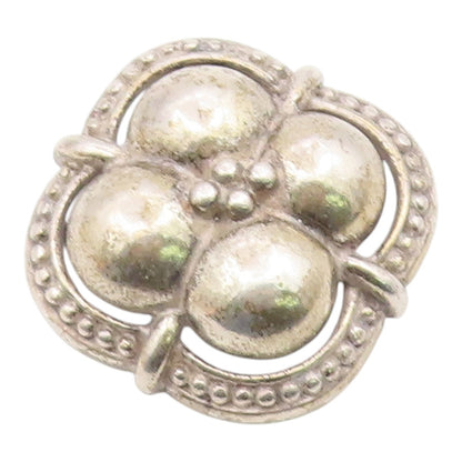 925 Sterling Silver  Vintage Antique Floral Dome Shiny Brooch Pin  BP6393