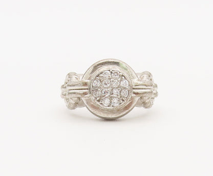 925 Sterling Silver Vintage Ring Designer Topaz Beaded Ring Neck Sz 7  RG27979