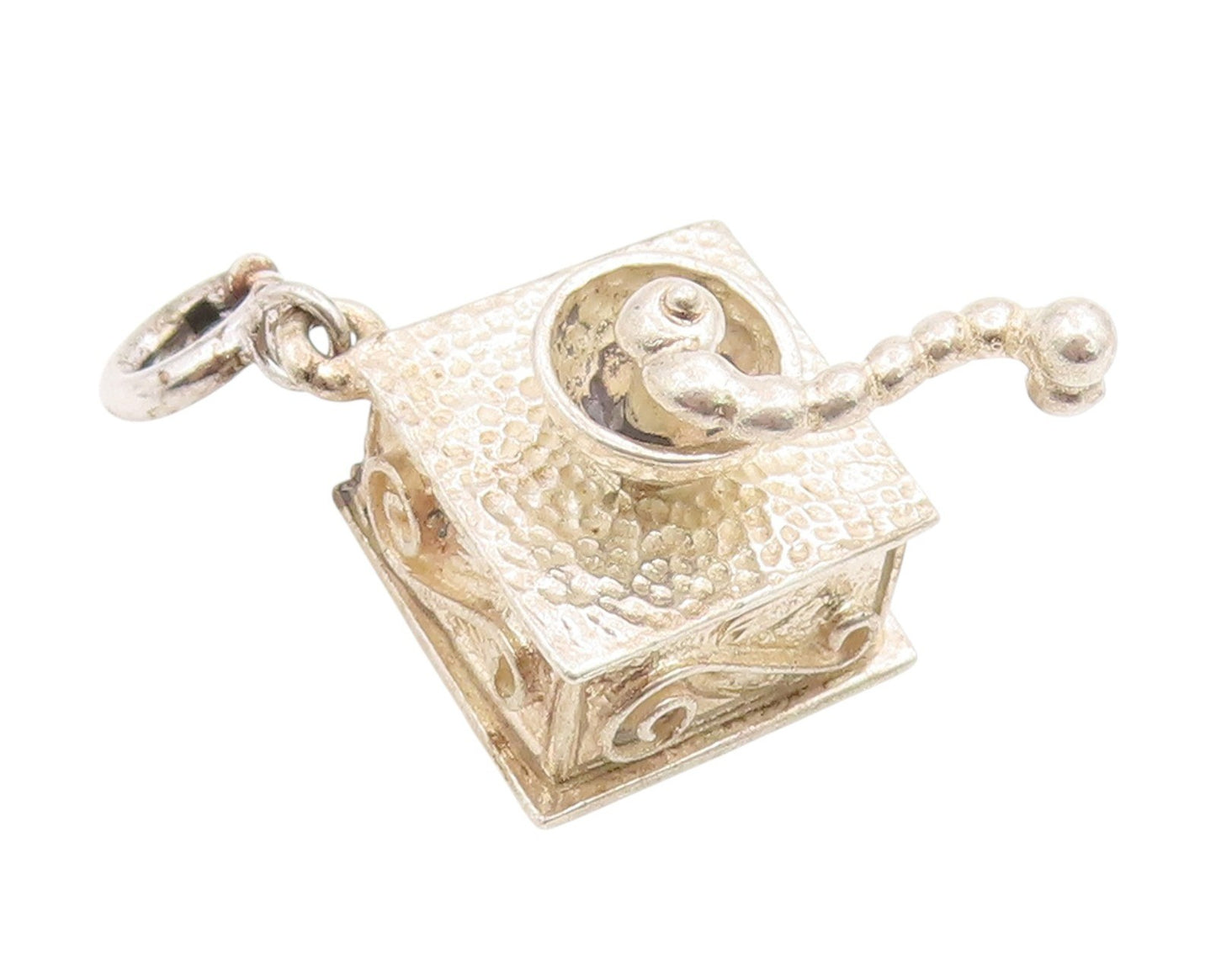 925 Sterling Silver Vintage Pendant Miniature Coffee Grinder Charm  PT25931