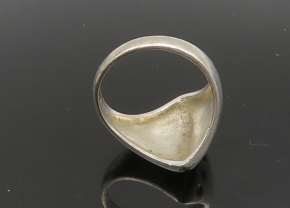 925 Sterling Silver  Vintage Dotted Detail Pointed Band Ring Sz 6  RG22791