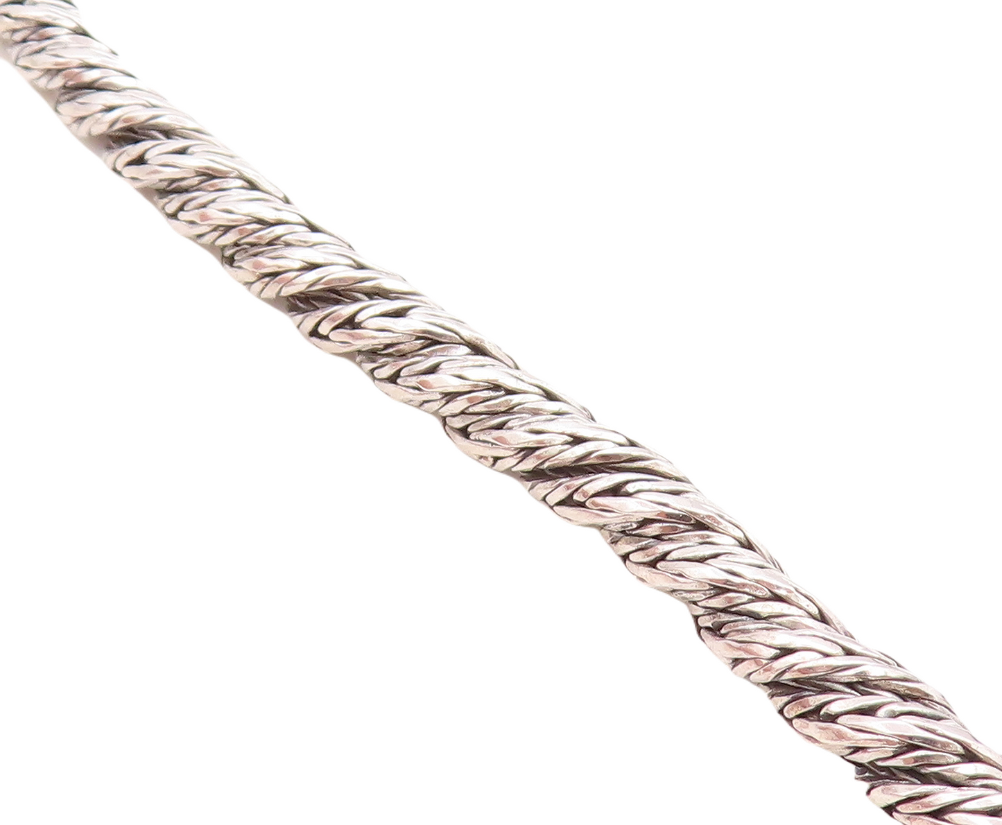 925 Sterling Silver  Vintage Rope Twist Swirl Detail Chain Bracelet  BT2850