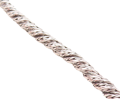 925 Sterling Silver  Vintage Rope Twist Swirl Detail Chain Bracelet  BT2850