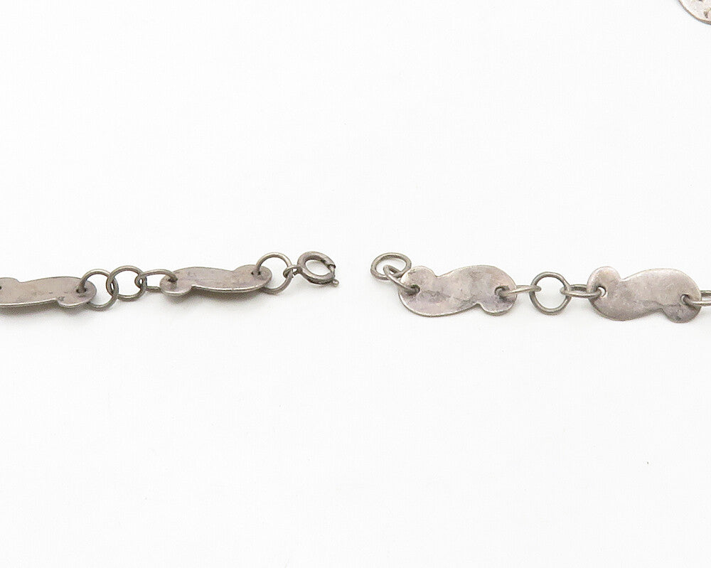 925 Sterling Silver  Vintage Dark Tone Smooth Swirl Chain Necklace  NE2701