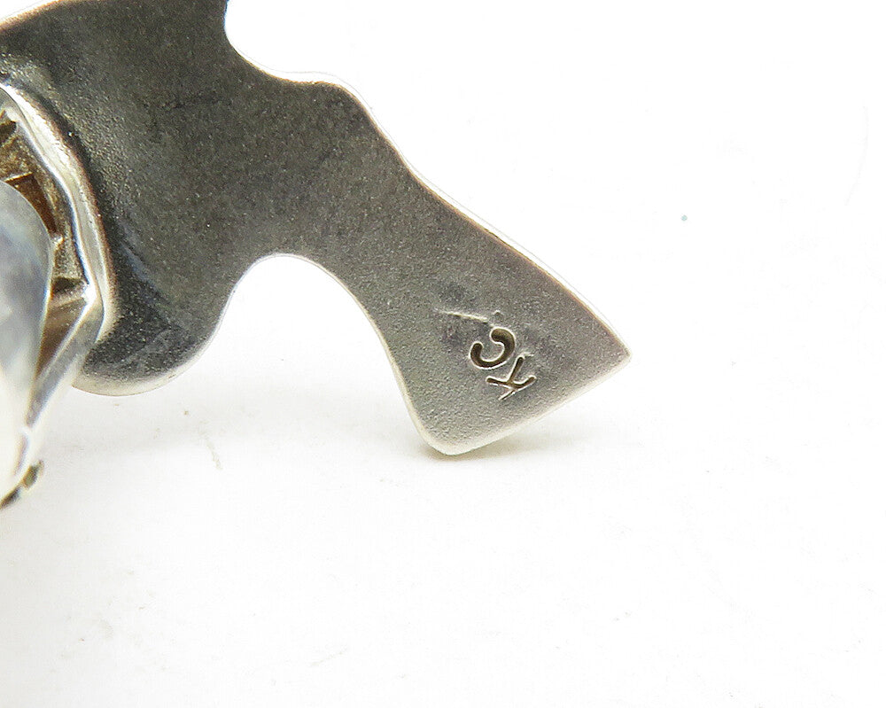 925 Sterling Silver  Vintage Shiny Pistol Gun Motif Cufflinks  TR1929