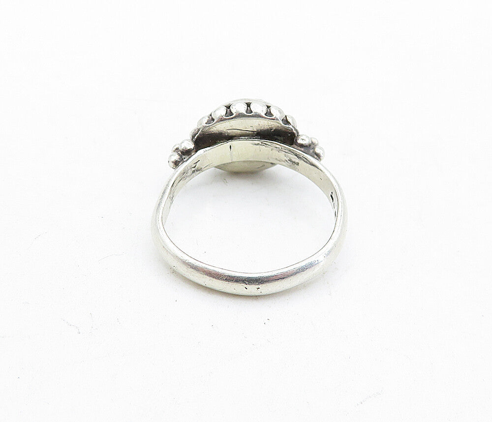925 Sterling Silver  Vintage Black Onyx Dome Cluster Band Ring Sz 7.5  RG5034