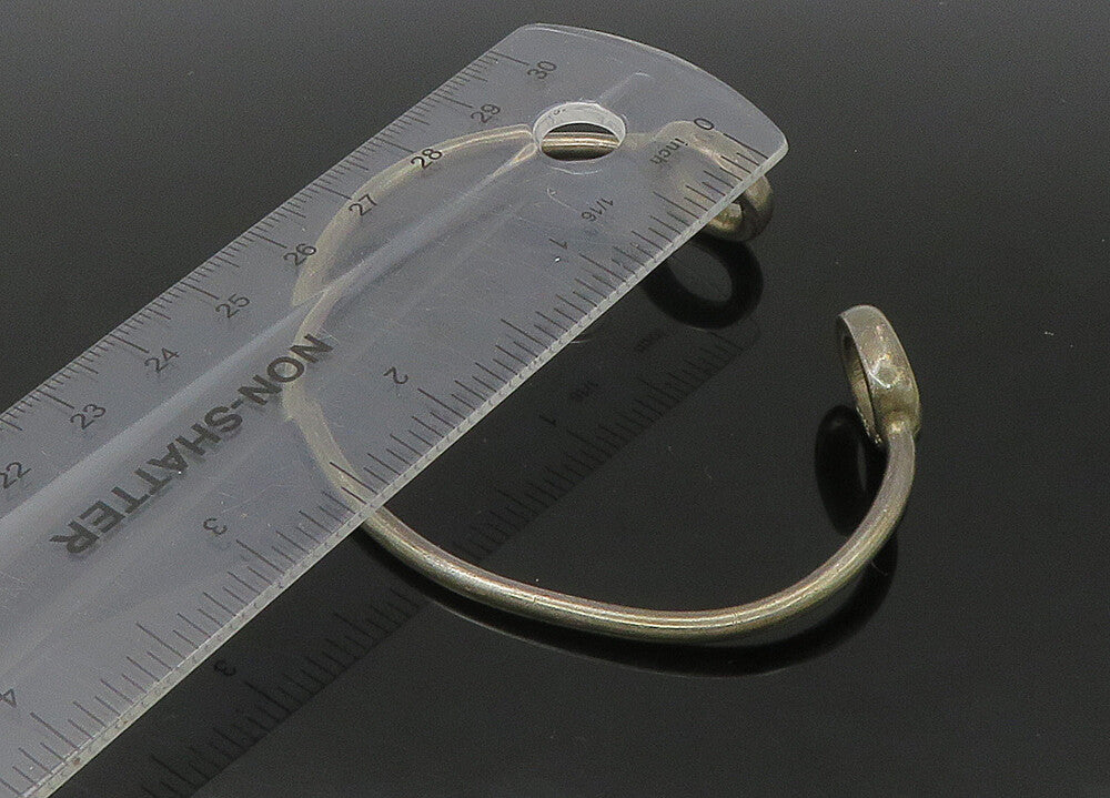 MEXICO 925 Silver  Vintage Dark Tone Oval Ends Smooth Cuff Bracelet  BT8805