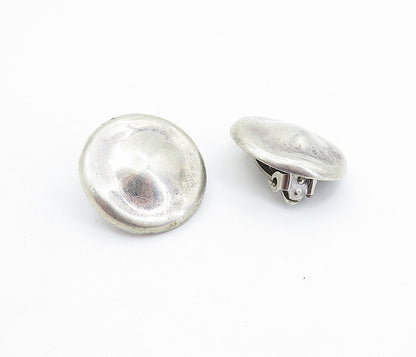 MEXICO 925 Sterling Silver  Vintage Button Drop Non Pierce Earrings  EG2864