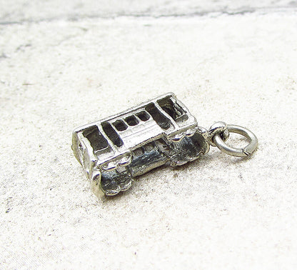 925 Sterling Silver  Vintage Train Car Charm Pendant  PT1753