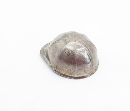 925 Sterling Silver  Vintage Dark Tone Smooth Cap Hat Motif Pendant  PT3829