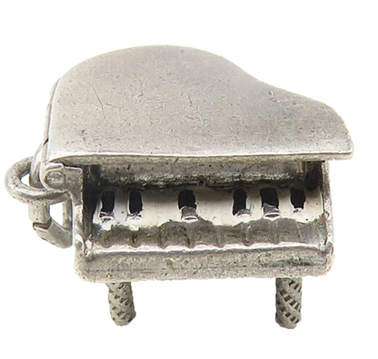925 Sterling Silver  Vintage Petite Grand Piano Motif Pendant (OPENS)  PT9237