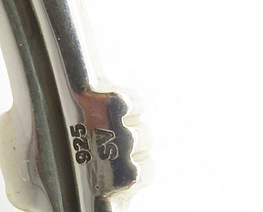 925 Sterling Silver  Cabochon Cut Topaz Shiny Smooth Cuff Bracelet  BT4756