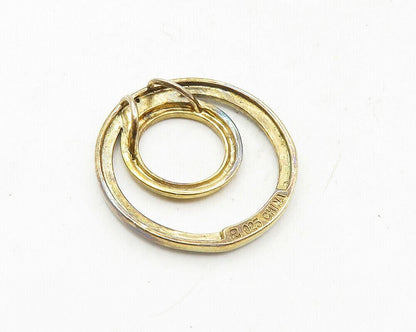 ROSS SIMON 925 Sterling Silver  Vintage Genuine Diamond Circle Pendant  PT7343
