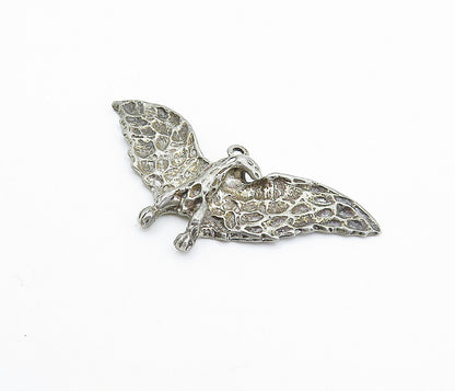 925 Sterling Silver  Vintage Antique Oxidized Flying Dragon Pendant  PT4089