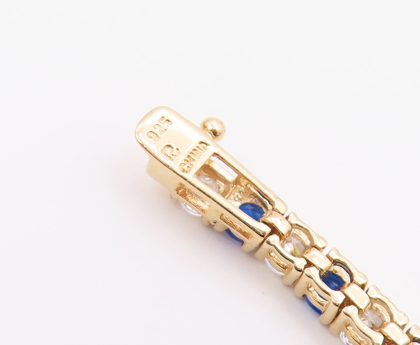 ROSS SIMON 925 Silver  Cubic Zirconia & Blue Topaz Chain Bracelet  BT5931