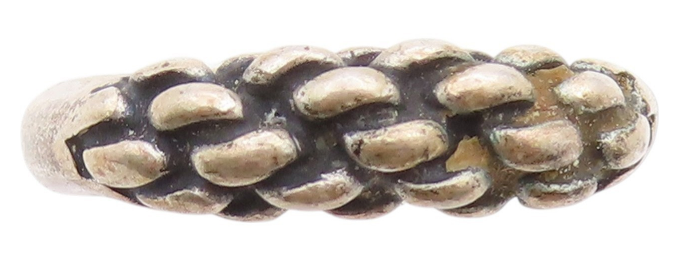 925 Sterling Silver Vintage Ring NORWAY Dark Tone Rope Carved Band  Sz 6 RG33346