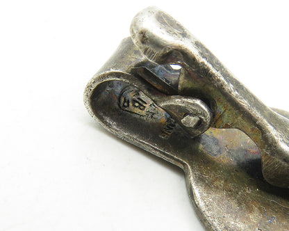 MEXICO 925 Sterling Silver  Vintage Oxidized Etched Design Tie Clip  TR1741