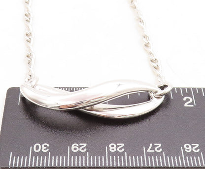925 Sterling Silver  Polished Infinity Swirl Link Chain Necklace  NE1921