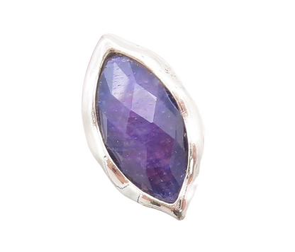 925 Sterling Silver Vintage Ring Marquise Shape Purple Gemstone  Sz 7  RG29414