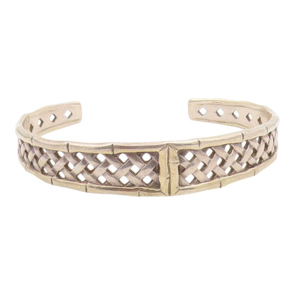 INTERNATIONAL 925 Sterling Silver Vintage Weaved Design Cuff Bracelet BT8323