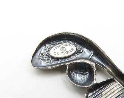 DANECRAFT 925 Sterling Silver  Vintage Golf Clubs & Ball Brooch Pin  BP7128