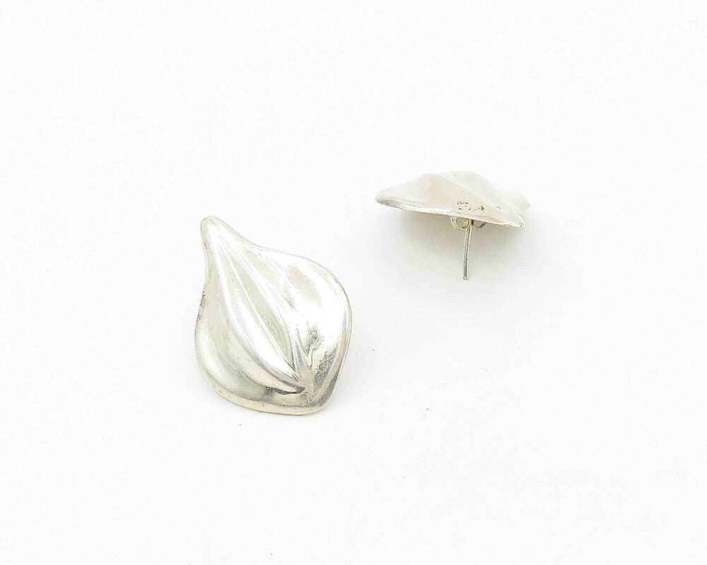 MEXICO 925 Sterling Silver  Vintage Shiny Polished Drop Earrings  EG9415