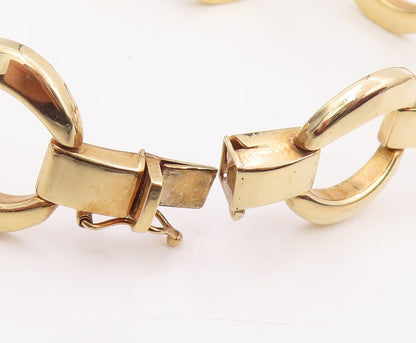 925 Sterling Silver Vintage Bracelet Gold Plated MILOR Geometric Link  BT11964