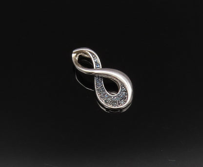 925 Silver  Vintage Dainty Blue Spinel Infinity Twist Drop Pendant  PT21391