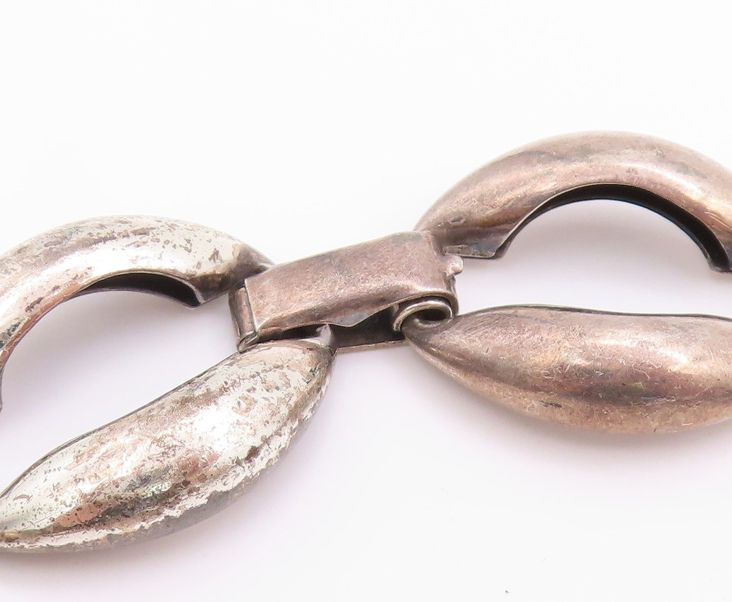 925 Sterling Silver Vintage Necklace DANECRAFT  Puffed Oval Link Chain  NE4635