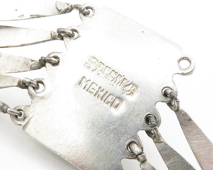 MEXICO 925 Sterling Silver  Vintage Shiny Warrior Head Chain Bracelet  BT7555