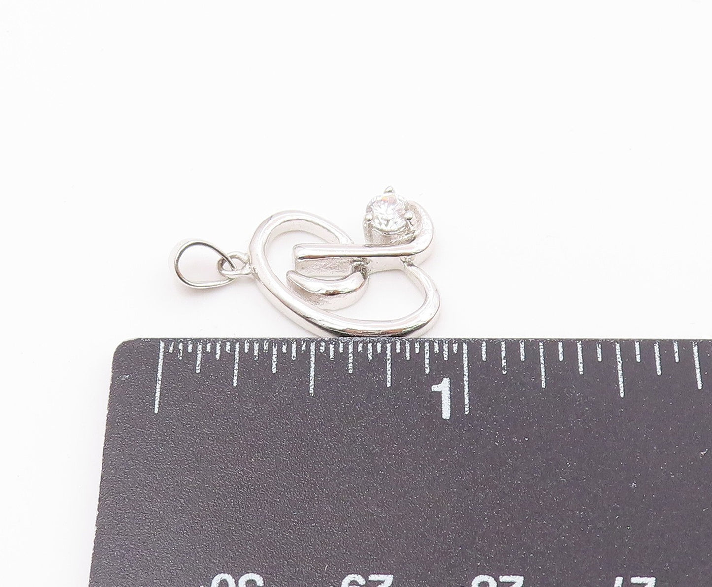 925 Sterling Silver  Vintage Twisted Knot Cubic Zirconia Pendant  PT20839