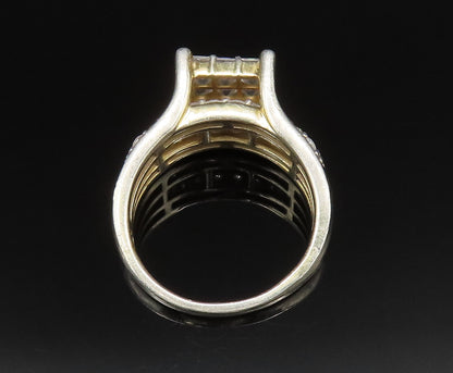 925 Silver  Vintage Sparkly Multi Stone Cubic Zirconia Ring Sz 10  RG25412