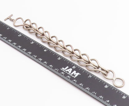 925 Sterling Silver Vintage Bracelet ZINA Classic Interlocking Loops  BT12217