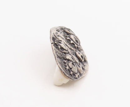 925 Sterling Silver Vintage Brooch Pin Antique Brutalist Abstract Design BP12314