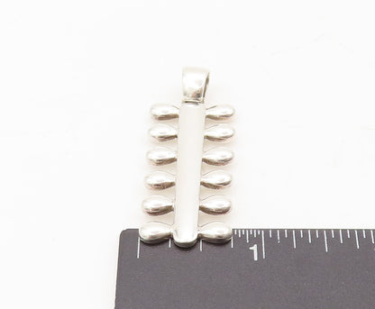 925 Sterling Silver Vintage Pendant ESTELLE Solid Water Droplets Row  PT22581