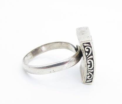 925 Sterling Silver  Vintage Abalone Shell Swirl Cocktail Ring Sz 7.5  RG8110