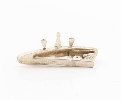 925 Sterling Silver Vintage Tie Clip Miniature Celebration Champagne Bar  TR4130