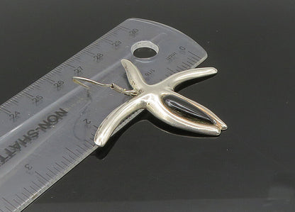MEXICO 925 Silver  Vintage Black Onyx Starfish Motif Dangle Earrings  EG11204