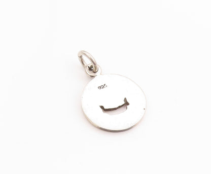 925 Sterling Silver Vintage Pendant Happiness Charm with Cut Out Smiley  PT24888
