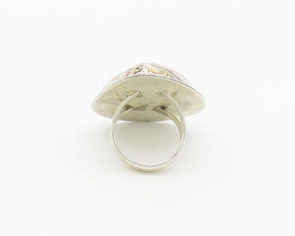 BERNADINE BEGAY TSOSIE NAVAJO 925 Silver  Vintage Quartz Ring Sz 10  RG17852