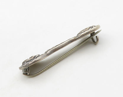 ENGLAND 925 Sterling Silver  Vintage Petite Dark Tone Bar Brooch Pin  BP6366