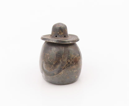 MEXICO 925 Sterling Silver Vintage Antique Puffy Man Salt Shaker  TR2970