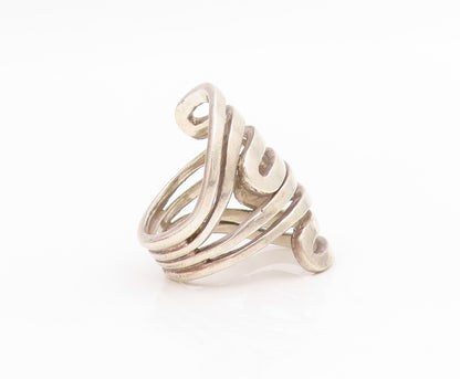 925 Sterling Silver Vintage Ring SILPADA Modernist Coil Maze  Sz 7.5  RG34388