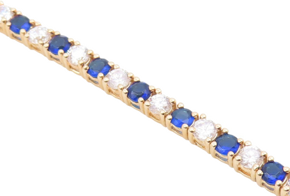 ROSS SIMON 925 Silver  Cubic Zirconia & Blue Topaz Chain Bracelet  BT5931