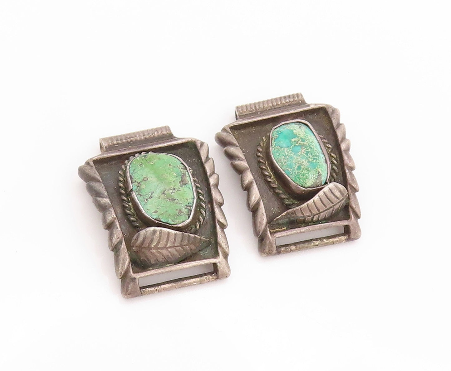 925 Sterling Silver Vintage Watch Belt NAVAJO ZUNI Turquoise Floral  TR3923